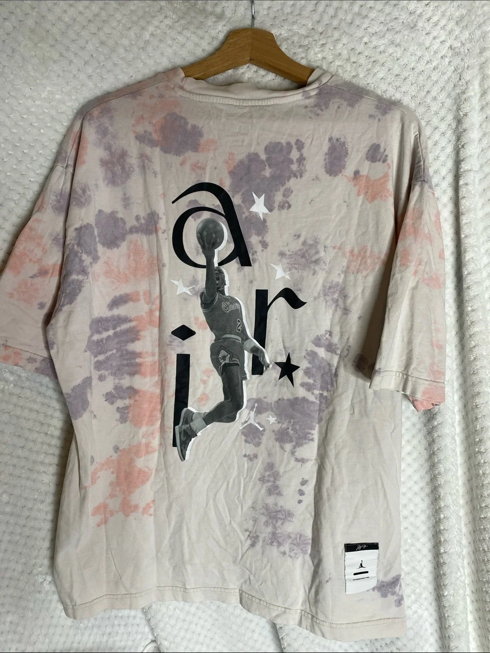 Nike Air Jordan Tee with Jumpman and Pale Tie-Dye Accents